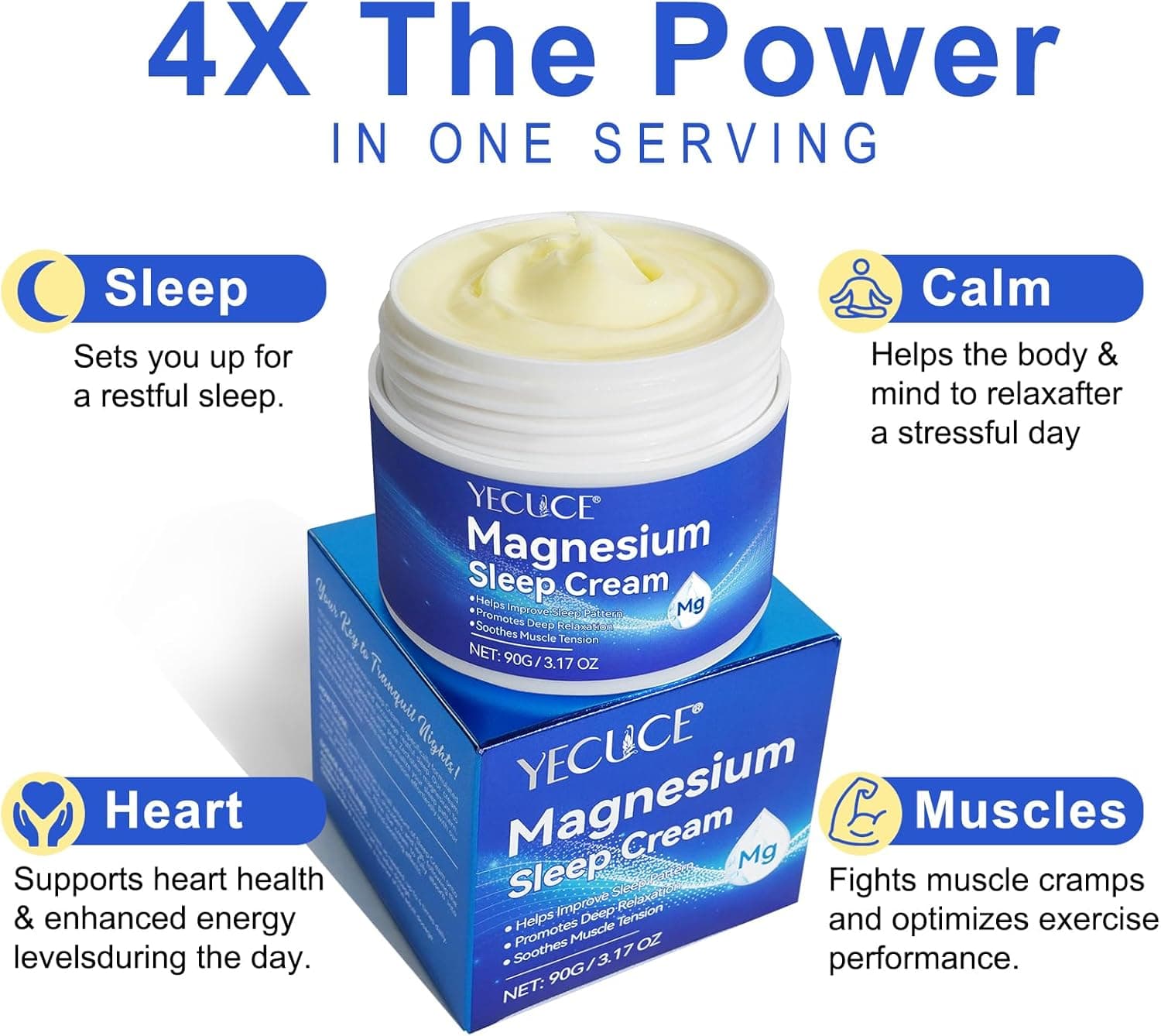 VivaLevo Magnesium Sleep Cream with magnesium for sleep, calm, and muscle support